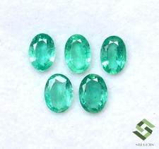 7x5 mm Certified Natural Emerald Oval Cut Lot 05 Pcs 2.92 CTS Loose Gemstones