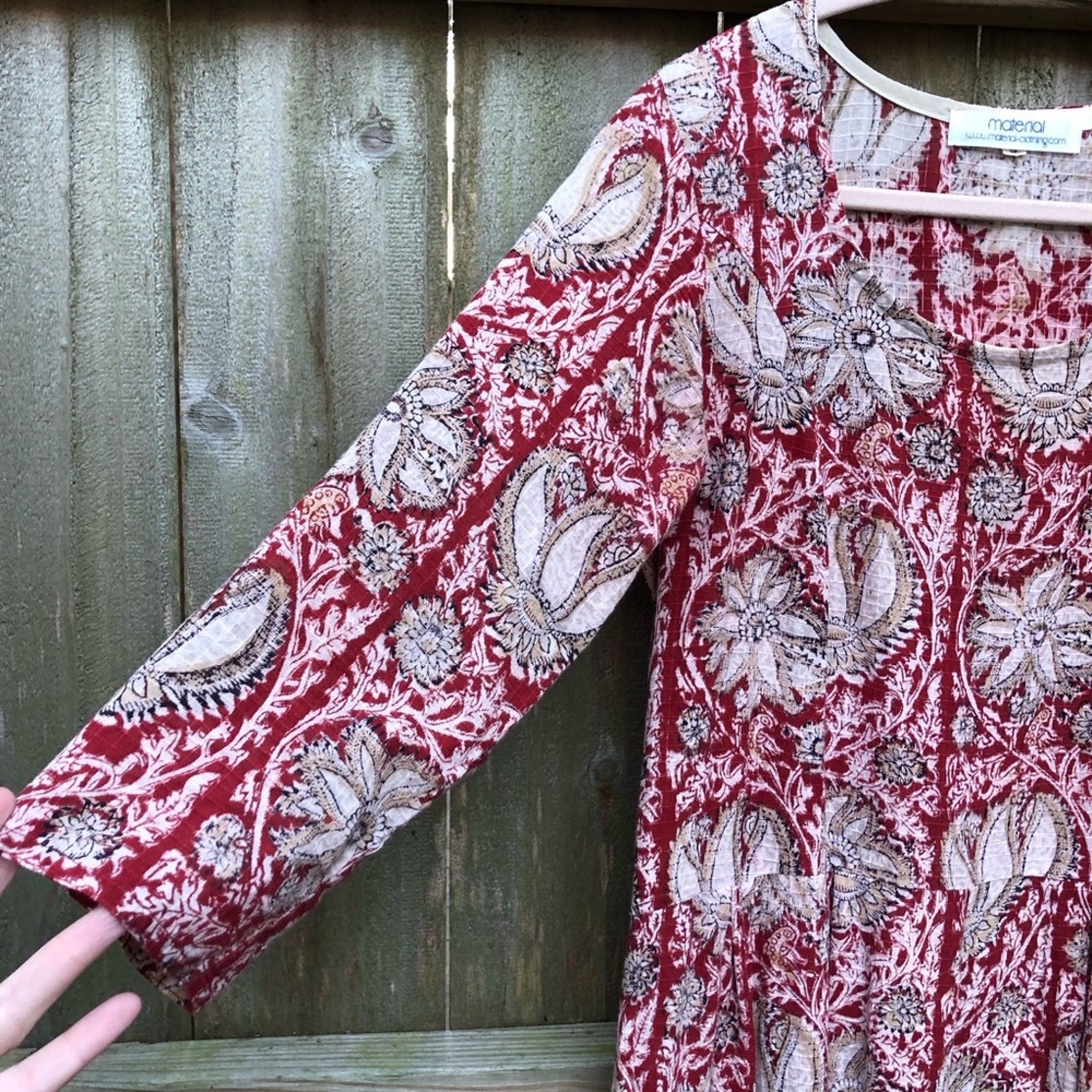 Patchwork Multiprint Midi Dress Material Clothing… - image 4