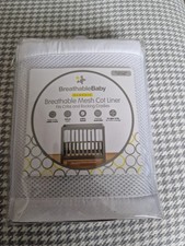 Breathable Mesh Cot Liner. By Breathable Baby. Obe Panel 22x275cm. New Unopened.