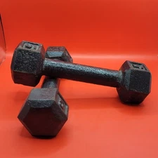 A Pair of 5lbs each Dumbbells - Iron - 10lbs total