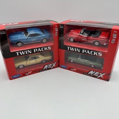 Welly NEX Twin Packs Diecast Model Cars Lot of 2 Classic Car Sets NIB Sealed