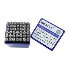 BESTNULE 42PCS Metal Stamping Kit, Number and Letter Stamp Set 3mm, Silver