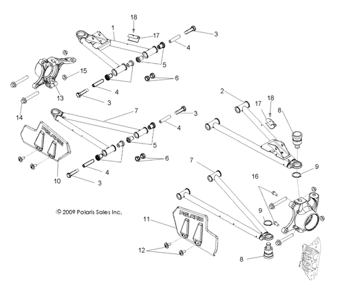 Polaris Front Upper Right Control Arm, for RANGER Models - 1018198-067 - Picture 3 of 3