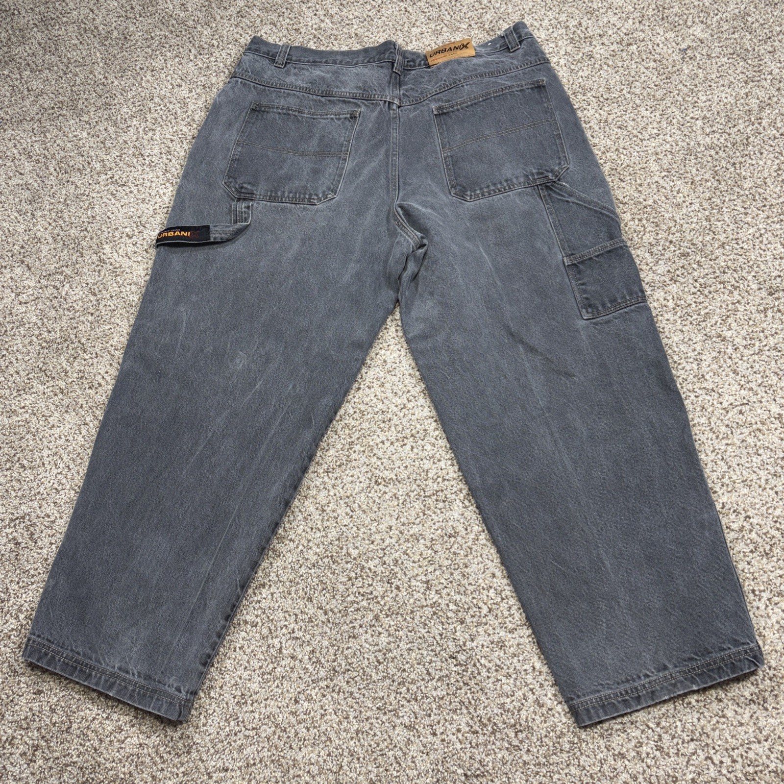 Urbanix Dynamic Jeans Mens 46x32 Black Carpenter Denim Fits 41 X 30 - View 15