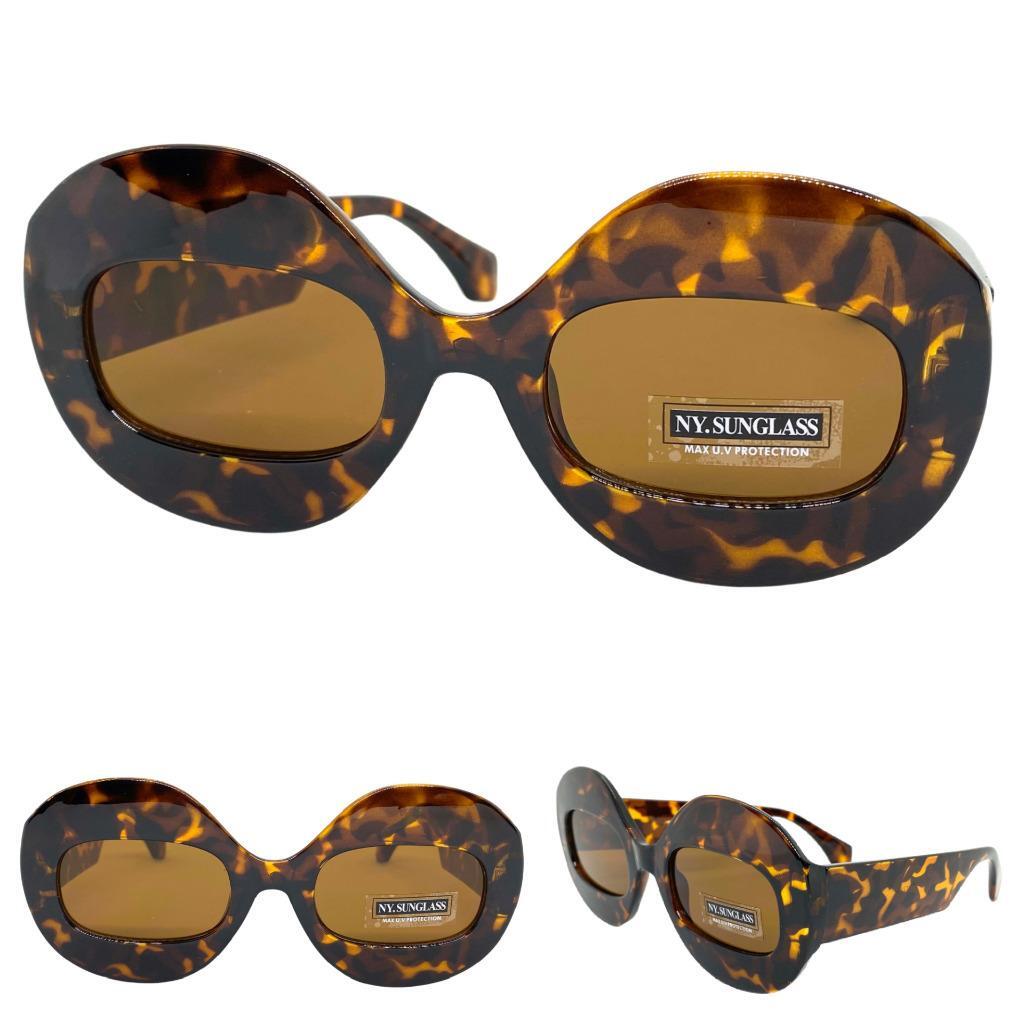 Large Round Tortoise Shell Sunglasses Twiggy Large Round Tortoiseshell Sunglasses – Total Recall  main image 2