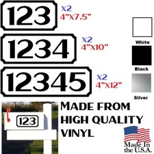 Lot of 2 - Custom Mailbox Numbers with frame, Black, White Or Silver, W/ Warrant