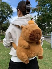 Strawberry Hat Capybara Plush Toy Simulation Turtle Backpack Capybara Stuffed An