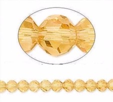 Amber Gold 4mm Round Crystal 32 Facets Glass Beads with 1mm Hole 1 Std 100