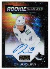 20/21 2020 O-PEE-CHEE PLATINUM OLLI JUOLEVI R-OJ ROOKIE AUTO COSMIC /75 CANUCKS