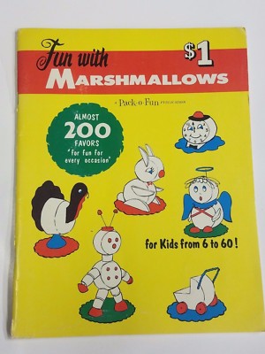 1962 Pack-O-Fun Fun with Marshmallows Children Craft Idea Book Almost 200 Favors