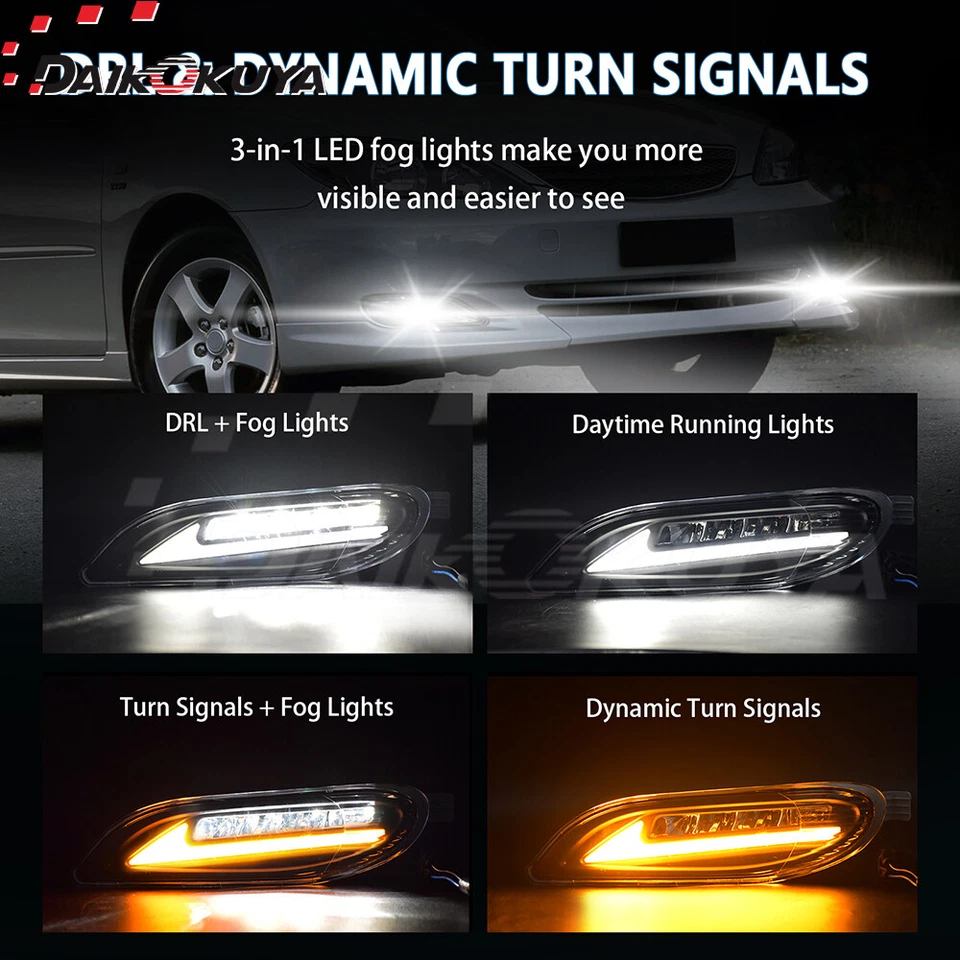 Luces antiniebla LED + DRL para Toyota Camry 2002-2004/Corolla 2005-2008/Solara 2002-2003 Foto 2 de 4