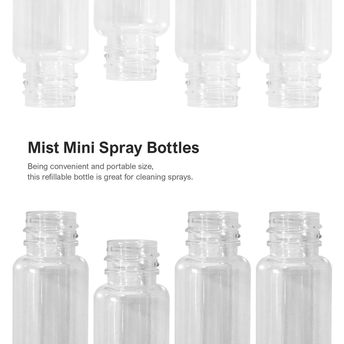 LSP [4 Pack] 0.7 oz. Mini Clear Plastic Spray Mist Pump Bottles for Travel