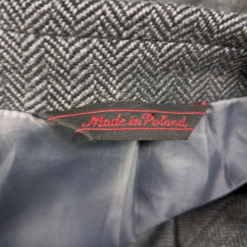 Savile Row Sportcoat 42 Long Men 100% Lambswool Gray Black Chevron Blazer Jacket - Picture 11 of 11
