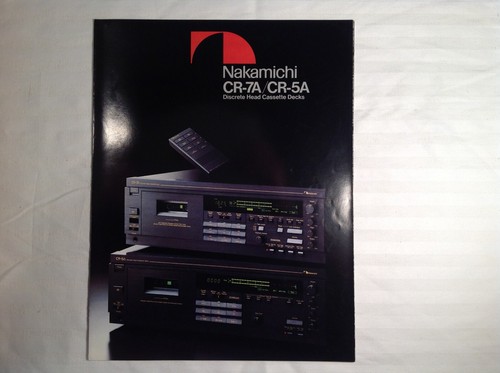 Ultra Rare Original Nakamichi CR-7A / CR-5A  Cassette Deck Brochure 1980's Exc.