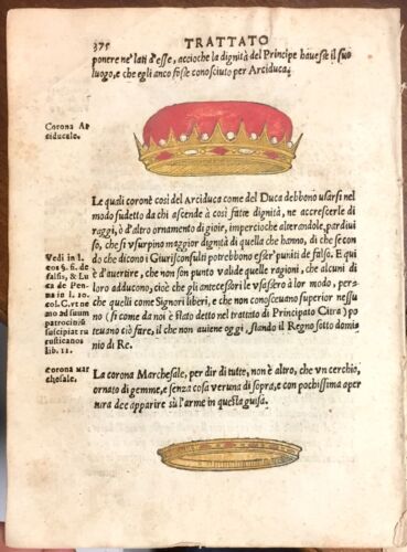 1586 TRATTATO ORIGINE DIVISAMENTO DELLE CORONE REGNO DI NAPOLI SCIPIONE MAZZELLA - Foto 1 di 2
