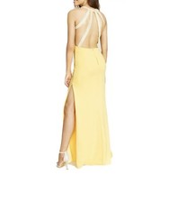SPEECHLESS Yellow Sleeveless Full-Length Sheath Evening Dress Womens Sz 5 NEW