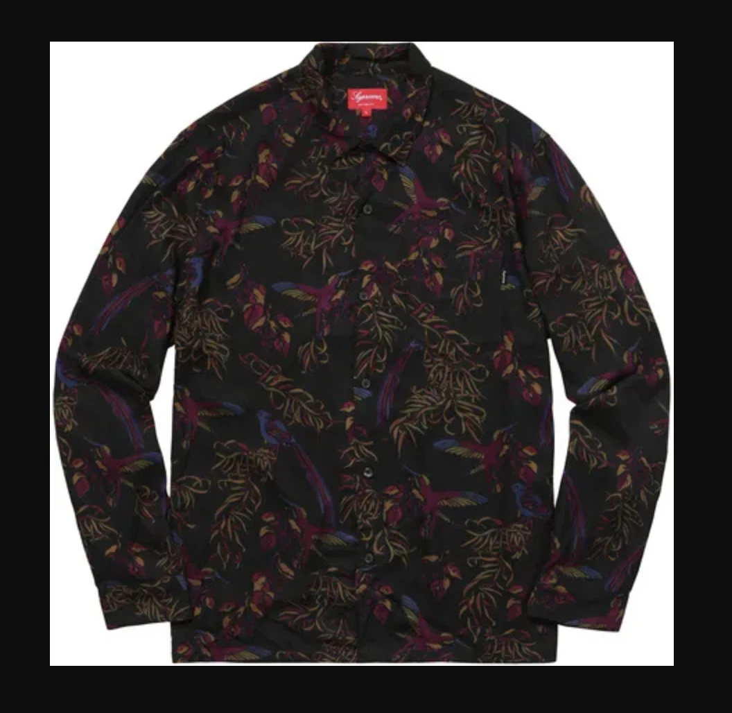 Supreme   Birds of Paradise   Noir   Chemise rayonne manches longues L/S   Petite