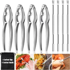 8 Pcs Lobster Crackers and Picks Set, Crab Leg Cracker Tools, Stainless Steel