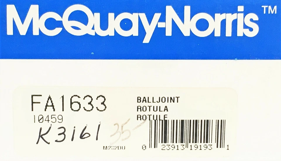 Rótula de suspensión McQuay-Norris FA1633 NOS Foto 3 de 3