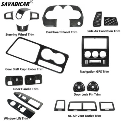 18x Carbon Fiber Inner Full Set Decor Cover Trims Kit For Dodge Challenger 09-14