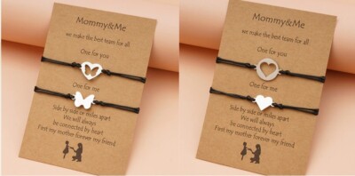 Mutter und Tochter Armbänder Herz oder Schmetterling Muttertag Geschenke Mama Geburtstag