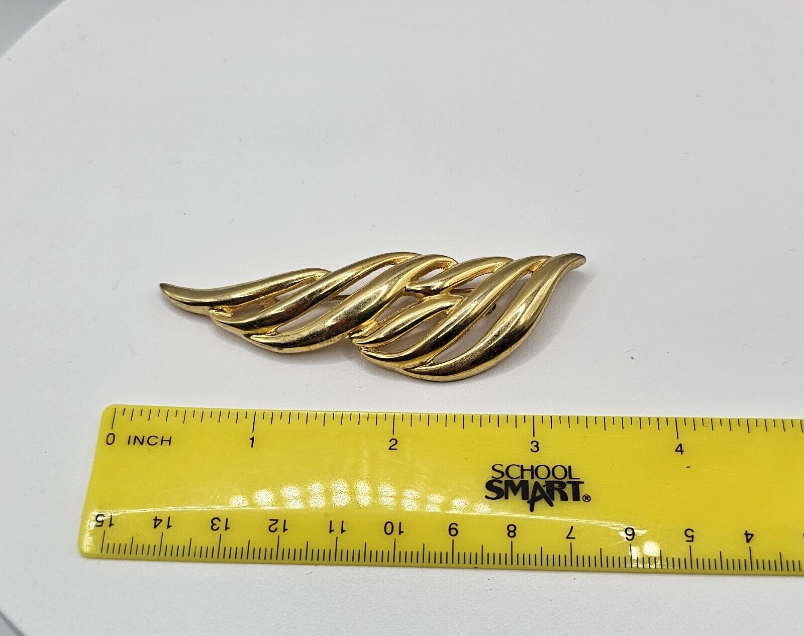 Vintage Givenchy Gold tone feather brooch pin - image 1