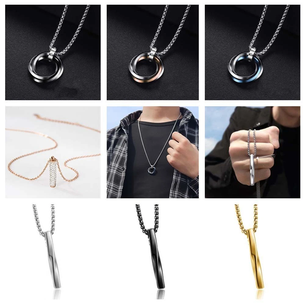 Punk Necklace Titanium Steel Necklace Pendant Necklaces Pendant Thick Chain