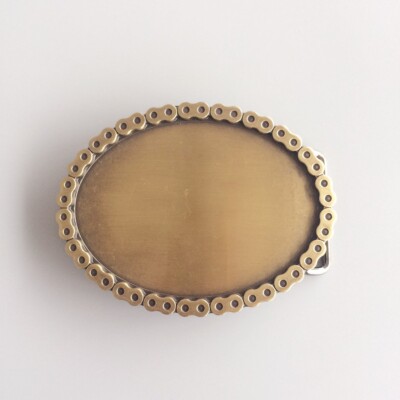 Antique Bronze Plated Oval Rider Blank Belt Buckle for Engraving - Main Image