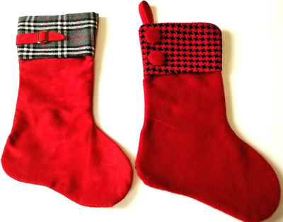 #ad Vintage Sears Roebuck amp; Company Christmas Stockings Polyester Material NOS Xmas $14.99