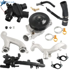 Water Pump Coolant Pipe Thermostat Kit with Sensor For Jaguar Land Rover 5.0 V8