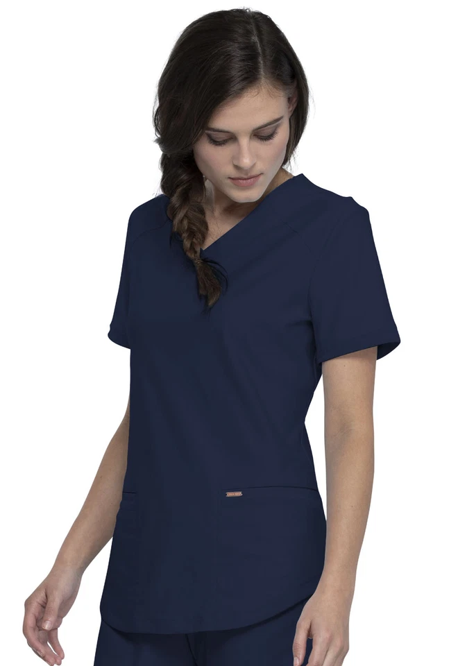 Cherokee Scrubs Form V Neck Top CK840 NAV Navy Free Shipping - Image 3 of 4