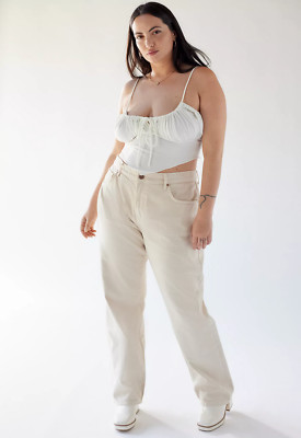 Urban Outfitters BDG Cowgirl Jeans Cream Beige Denim Low Rise Straight Jeans NWT