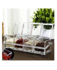 8-Piece Acrylic Seasoning Organizer Set With Lids And Spoons
