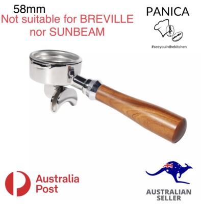 GROUP HANDLE PORTAFILTER DOUBLE SPOUT 58mm for EXPOBAR, ROCKET, ECM, ISOMAC
