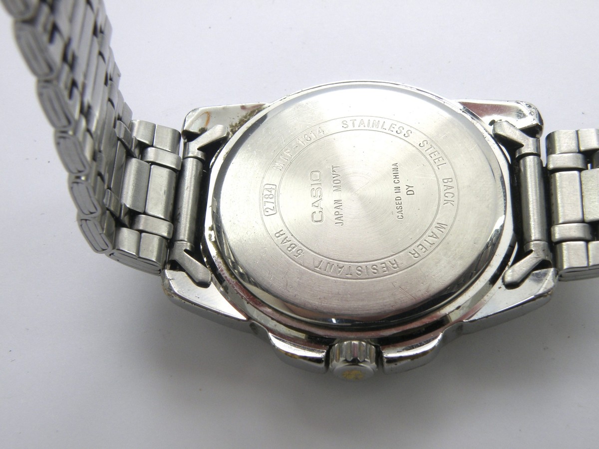 Men's Casio Watch Mtp-1314p Large Stainless Steel Quartz Mens for