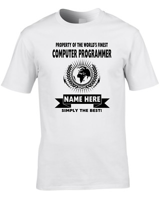 Computer Programmer individuelles Herren T-Shirt World Best Job IT Tech cool Geschenk Name
