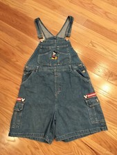 90'S Jerry Leigh Disney Mickey Unlimited Overall Shorts Embroidered Shy Mouse XL
