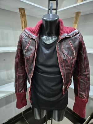 Echte Lederjacke Aus Zweiter Hand Für Frauen Bordeaux Größe M XYR525L