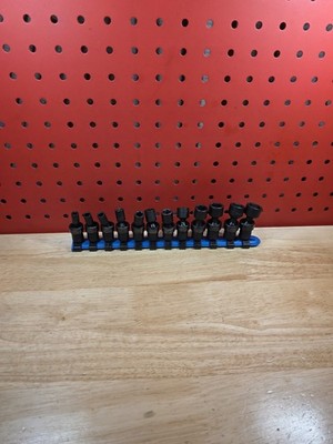 Matco Tools SAUPM126V 5-15mm 12-Piece 1/4  Drive Metric Impact Swivel Socket Set