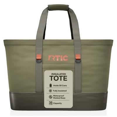 RTIC 58-Can 35 Ltr Insulated Tote Bag, Cooler Bag with Leak-Free Interior, Olive