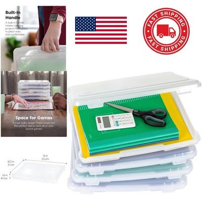 Snap Tight Storage Cases 4 Pack Ideal for Crafts and Board Game Organization