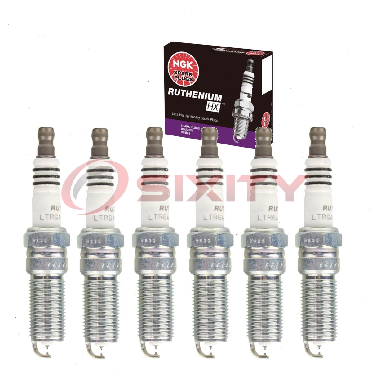 6 pc NGK Ruthenium HX Spark Plugs for 2008-2017 Chevrolet Equinox 3.0L 3.6L fa