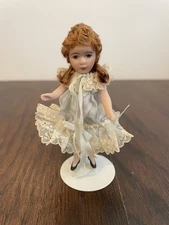 CATHY HANSEN 4" Artisan Dollhouse Doll Blue Dress 1994