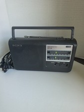 SONY ICF-38 AM/FM Two Band Portable Radio with Antenna/Power Cord -Works Great