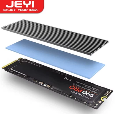 JEYI M.2 SSD-Kühlkörper, Aluminium-NVMe-Kühler 2280, Solid-State-Laufwerke