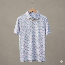 NEW Rhoback The Saguaro Slice Men'S Short Sleeve Polo, No Import Fees