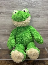 Build A Bear Green White Friendly Smiling Frog Soft Plush Retired 2004 Sound 17"