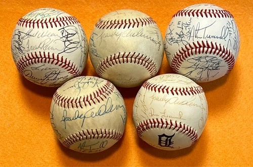 (5) 1980s Detroit Tigers Team Signed Baseball Auto Alan Trammell