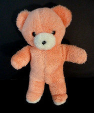 K7. Doudou peluche NOUNOURS OURS rose blanc 26 cm vintage boulgom ? TBE