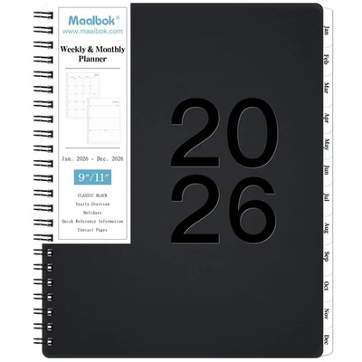 MAAIBOK 2026 Planner - Planner 2026, 2026 Planner Weekly and Monthly, Jan 2026 - Dec ...
